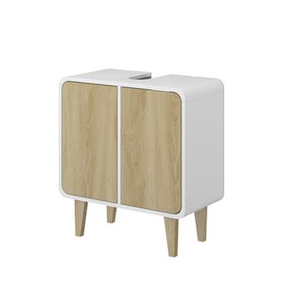 Meuble Sous Vasque  Arla 50154 Blanc/chêne 60x61cm