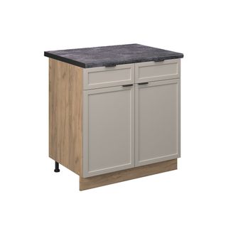 Meuble Cuisine Fame-line 50320 Grisbeige 80cm , Pt Anthracite