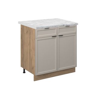 Meuble Cuisine Fame-line 50322 Grisbeige 80cm , Pt Marbre