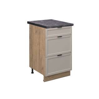 Meuble Cuisine Fame-line 50332 Grisbeige 50cm , Pt Anthracite