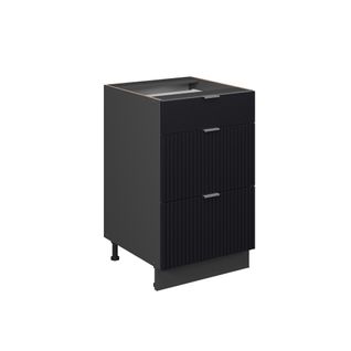 Meuble Cuisine Fame-line 50694 Noir Rayé 50cm Sans Pt