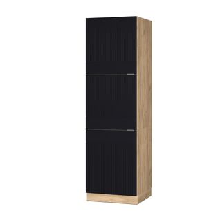 Meuble Pour Four Fame-line 50895 Noir Rayé 60cm