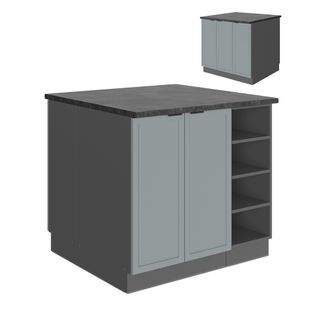 Îlot De Cuisine Fame-line 51161 Bleu Clair-gris 90cm Sans Pt