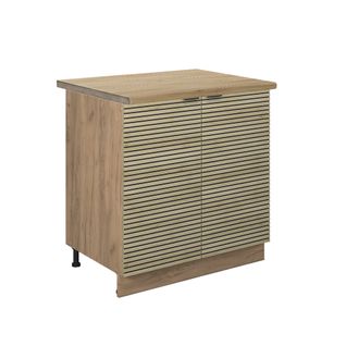 Meuble Bas Sous-évier Fame-line 51369 Panneau En Chêne 80cm , Pt Chêne