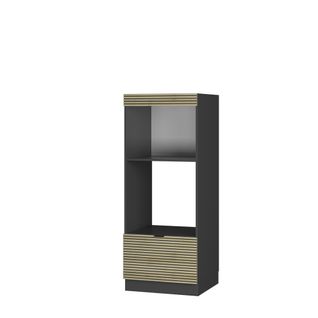 Armoire Micro-ondes Fame-line 51417 Panneau En Chêne 60cm Ouvert