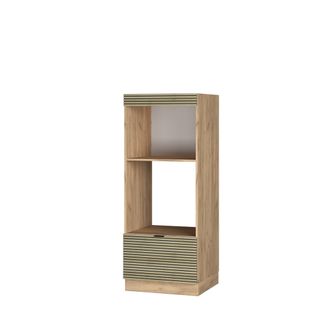 Armoire Micro-ondes Fame-line 51427 Panneau En Chêne 60cm Ouvert