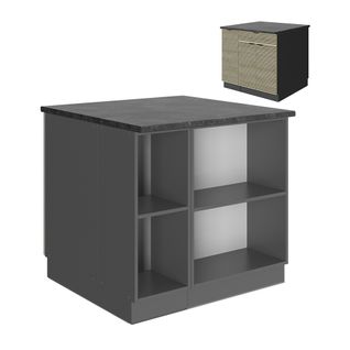 Îlot De Cuisine Fame-line 51509 Panneau En Chêne 90cm Avec Tiroir, Sans Plan De Travail