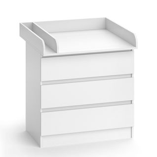 Commode à Langer Emma 51739 Blanc 80x87cm Avec 3 Tiroirs