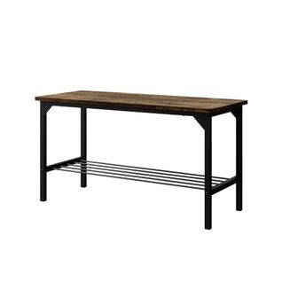 Banquette Fyrk, Noir/chêne Rustique, 85x36cm