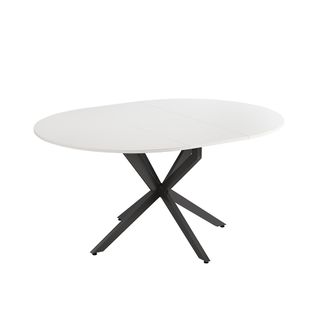 Table De Salle à Manger Loyd 51776 Blanc/noir 120x76.5cm Extensible