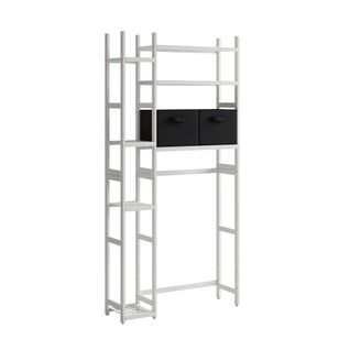 Armoire Pour Machine à Laver Bilbao 52023 Blanc 78.5x163cm Avec 2 Tiroirs En Non-tissé
