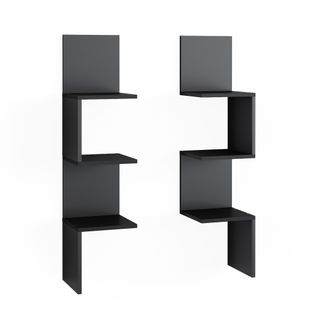 Étagère Dangle Paolo 52104 Noir 28x116.4cm Lot De 2