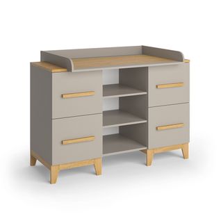 Commode à Langer Malia 52108 Chêne Cachemire 133x108cm XL Avec 4 Tiroirs