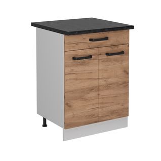 Meuble Cuisine R-line 52286 Chêne De Force Doré 60cm Pt Anthracite