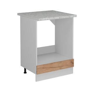 Meuble Pour Four R-line 52305 Chêne De Force Doré 60cm Pt Marbre