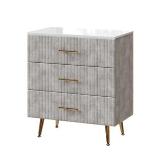 Commode Velia 53032 Gris 70x78.5cm Avec 3 Tiroirs