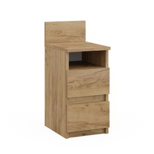 Table De Chevet Monty 53165 Chêne De Force Doré 25x59.1cm Avec 2 Tiroirs