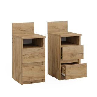 Table De Chevet Monty 53166 Chêne De Force Doré Lot De 2