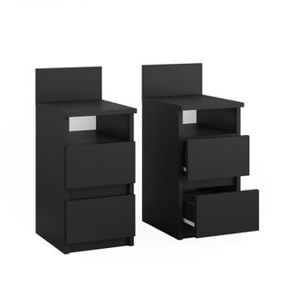 Table De Nuit Monty 53168 Noir Lot De 2