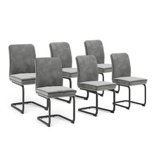 Chaise Cantilever Eleganza, Gris, Lot De 6