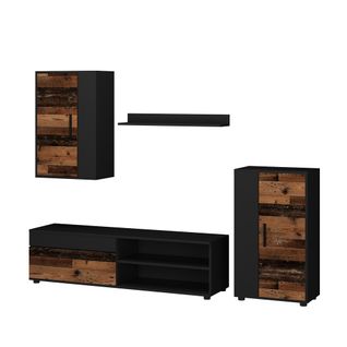 Meuble Mural Berno 53279 Chêne Rustique Set De 4 Pièces