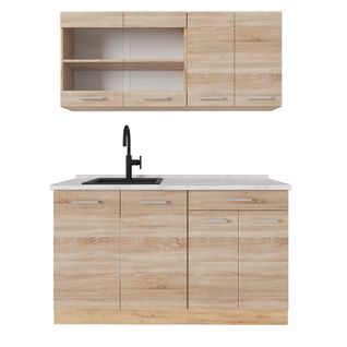 Cuisine R-line 53579 Sonoma/chêne Doré 140cm , Pt Marbre
