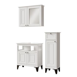 Ensemble De Meubles De Salle De Bain Vanity 54391 Blanc 3 Pièces