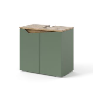 Meuble Sous Lavabo Marelle 54399 Vert/artisan 60x57.5cm Avec 2 Portes