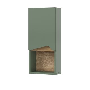 Armoire De Salle De Bain Marelle 54402 Vert/artisan 30x67cm Avec Porte Et Compartiment Ouvert