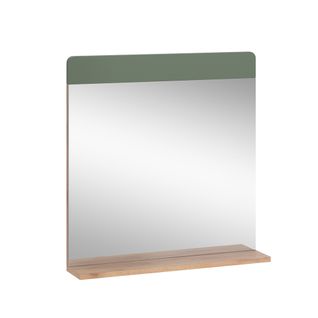 Miroir De Salle De Bain Izan 54416 Vert/force De Lor Chêne 60x62cm Avec Tablette