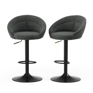 Tabouret De Bar Goldamo 54633 Anthracite 58.5x84.5cm Lot De 2