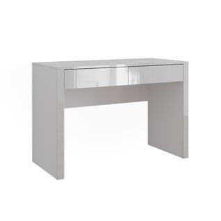 Bureau Annabelle 55576 Blanc Brillant/blanc 110x50cm Avec 2 Tiroirs