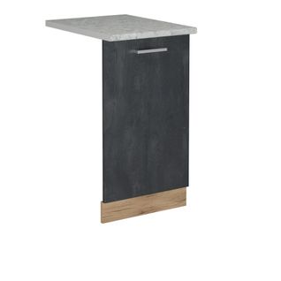 Façade De Lave-vaisselle R-line 55093 Béton Noir 45cm , Pt Marbre