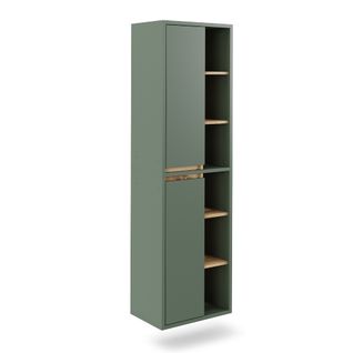 Armoire Haute Viola 55153 Vert/anthracite 50x170cm Avec Des Étagères Ouvertes
