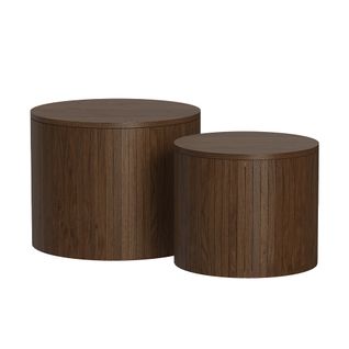 Ensemble De Tables Basses Tavilo 55193 Noyer 48x48cm 2 Pièces