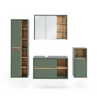 Ensemble De Meubles De Salle De Bains Viola 55211 Vert/artisan 4 Pièces