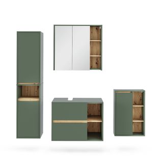 Ensemble De Meubles De Salle De Bains Viola 55236 Vert/artisan 4 Pièces