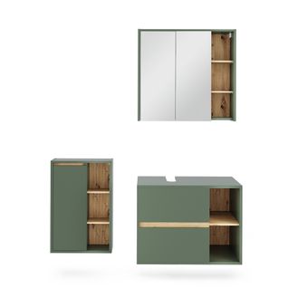 Ensemble De Meubles De Salle De Bains Viola 55235 Vert/artisan 3 Pièces