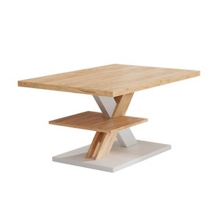 Table Basse Arivo 55341 Blanc 90x60cm Avec Tablette