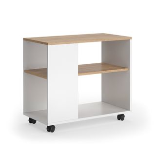 Table Basse Marian 55605 Chêne Doré/blanc 70x36.6cm Avec Roulettes