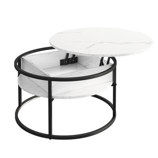 Table Basse Marlo 55939 Marbre Blanc 77x77cm