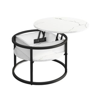 Table Basse Marlo 55940 Marbre Blanc 57x57cm