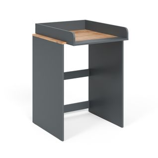 Armoire Machine à Laver Viktor 56189 Anthracite/chêne Doré 68x88.2cm 2 Pièces Avec Matelas à Langer