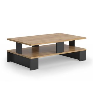 Table Basse Belina 56269 Chêne Doré/anthracite 80x50cm Avec Deux Niveaux