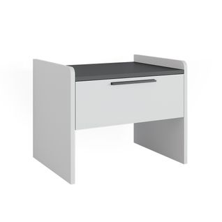 Banquette De Salle à Manger Roman 56283 Blanc 53.5x41.1cm Avec 1 Tiroir