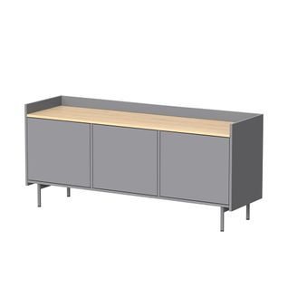 Meuble TV Velina 56364 Gris 140x63cm Avec 3 Portes