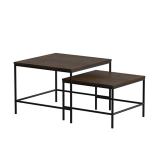 Set De Tables Basses Ramio 56413 Chêne Rustique/noir 60x60cm 2 Pièces