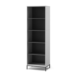 Bibliothèque Eliza 56421 Gris 60x180cm Avec 5 Compartiments