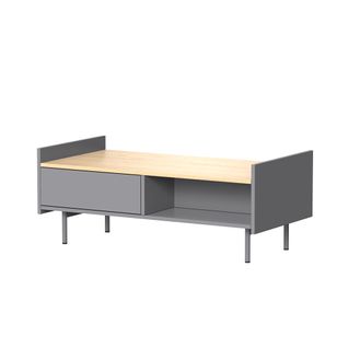 Table Basse Velina 56422 Gris 100x50cm Avec 2 Tiroirs