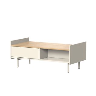 Table Basse Velina 56428 Crème 100x50cm Avec 2 Tiroirs